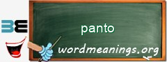 WordMeaning blackboard for panto